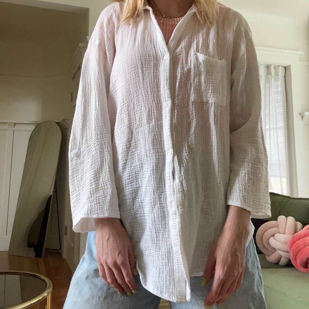 White Button-Up Shirt - Picture 3 of 3